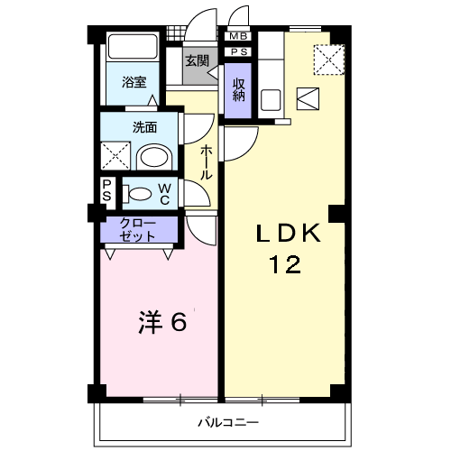 ベルコーポデヌシA棟(1LDK/1階)の間取り写真