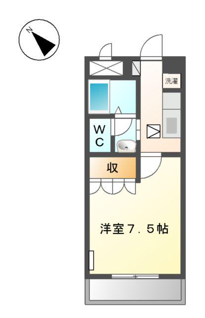 エス・スカイ(1K/1階)の間取り写真