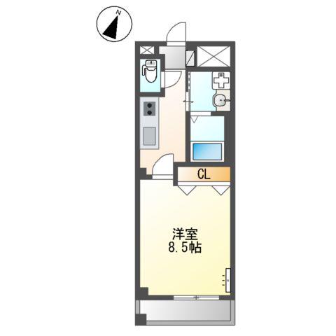 ベル・ローズ(1K/1階)の間取り写真