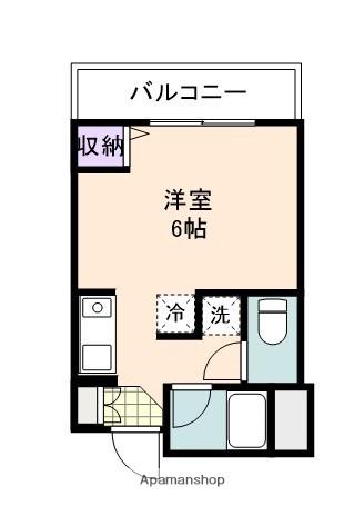 ローブル尾崎(ワンルーム/3階)の間取り写真