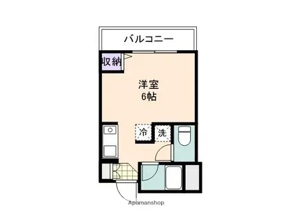 ローブル尾崎(ワンルーム/2階)の間取り写真