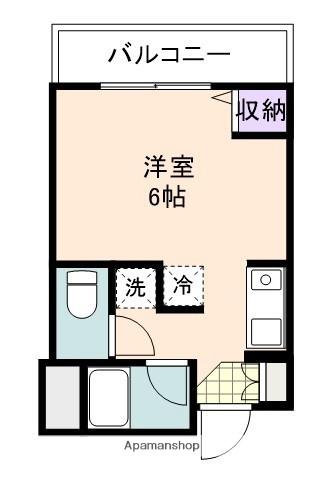 ローブル尾崎(ワンルーム/4階)の間取り写真