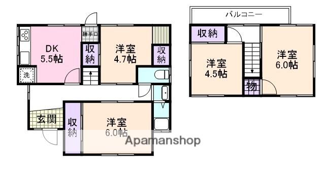 阪和線 和泉鳥取駅 徒歩12分 2階建 築51年(4DK)の間取り写真