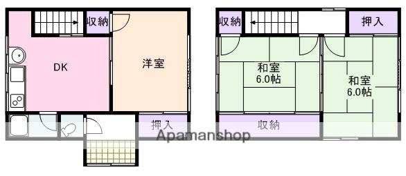 南海電鉄南海本線 淡輪駅 徒歩2分 2階建 築51年(3DK)の間取り写真