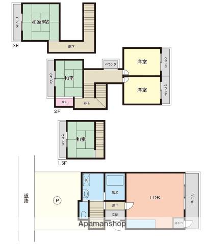 南海電鉄南海本線 樽井駅 徒歩21分 3階建 築45年(5LDK)の間取り写真