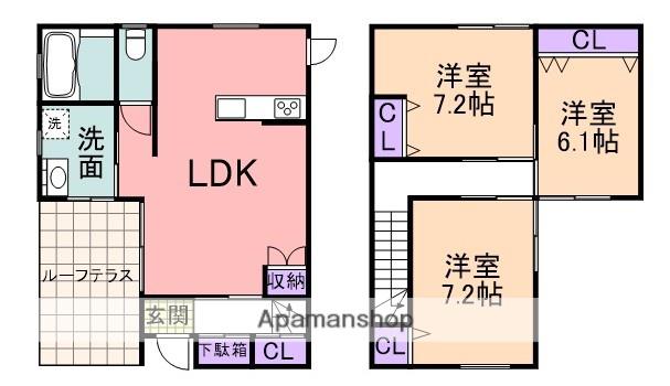 南海電鉄南海本線 尾崎駅 徒歩4分 2階建 築10年(3LDK)の間取り写真