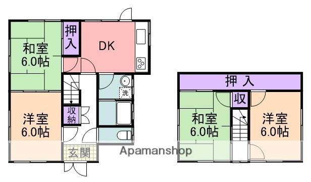 南海電鉄南海本線 鳥取ノ荘駅 徒歩17分 2階建 築53年(4DK)の間取り写真