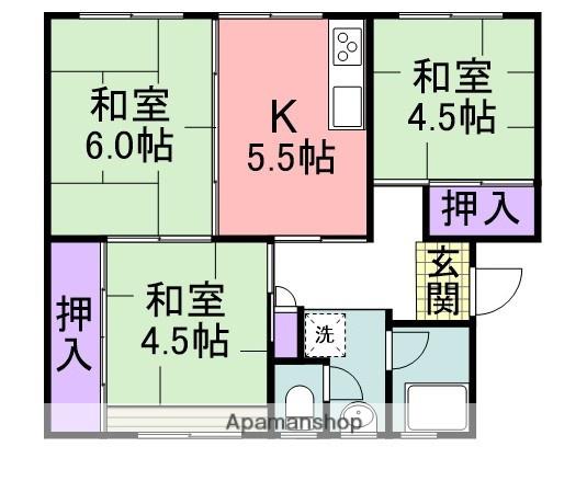 UR泉南尾崎(3K/5階)の間取り写真