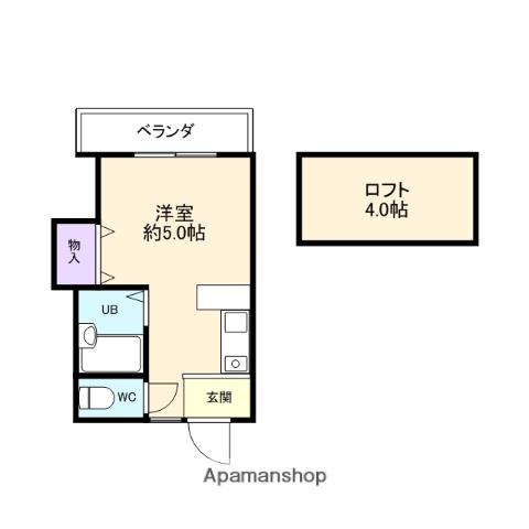 シェスタAYA(ワンルーム/2階)の間取り写真