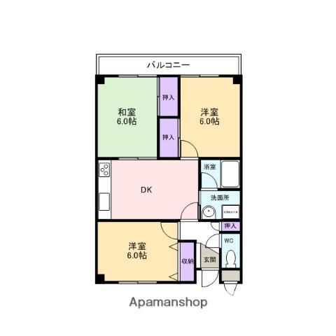 グリーンヒル阪南(3DK/3階)の間取り写真