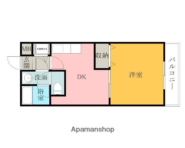 フジパレス ヒサホ(1DK/1階)の間取り写真