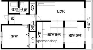 メイゾン山野(3LDK/4階)の間取り写真