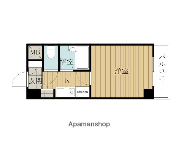 ヴァンテーヌ西納(1K/3階)の間取り写真