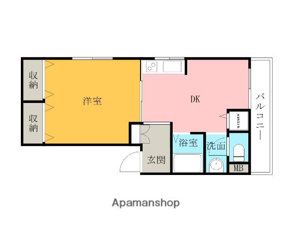 クボタマンション(1DK/2階)の間取り写真