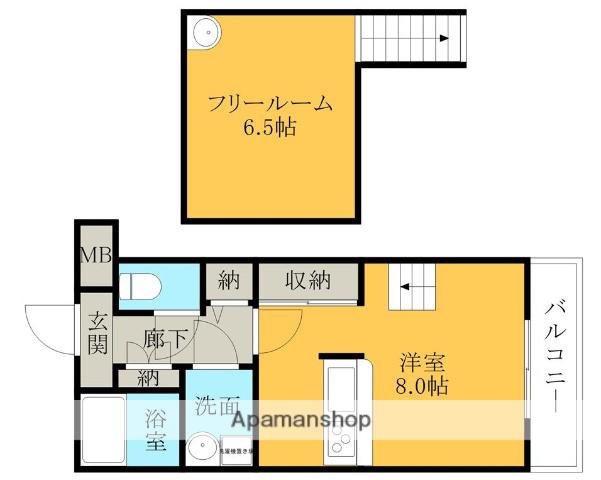 かんまつロックガーデン(ワンルーム/2階)の間取り写真