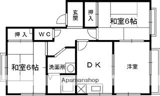 キョウエイ名越ハイツ(3DK/2階)の間取り写真