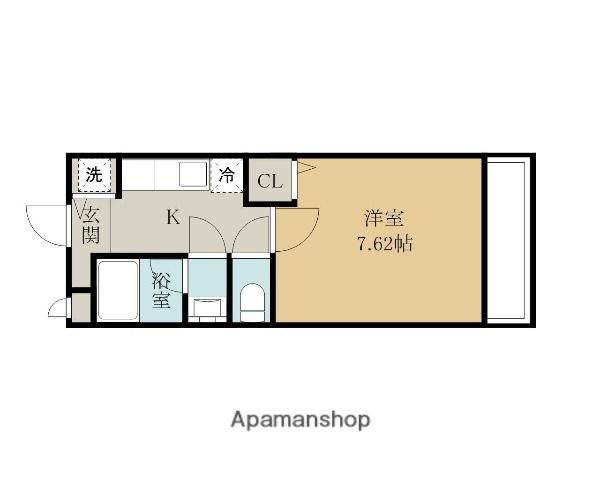 Kセゾン春木(1K/1階)の間取り写真