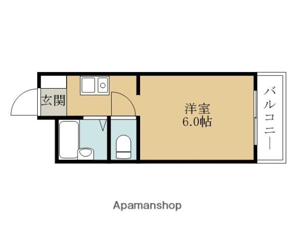WAVEHOUSE(ワンルーム/4階)の間取り写真