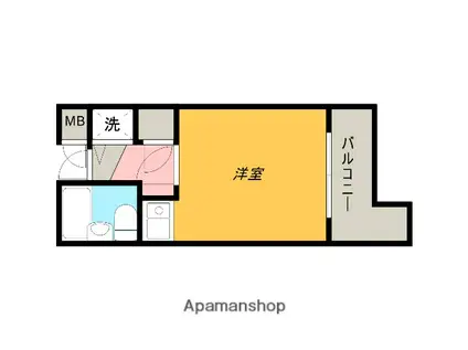 ベルトピア下松(ワンルーム/2階)の間取り写真