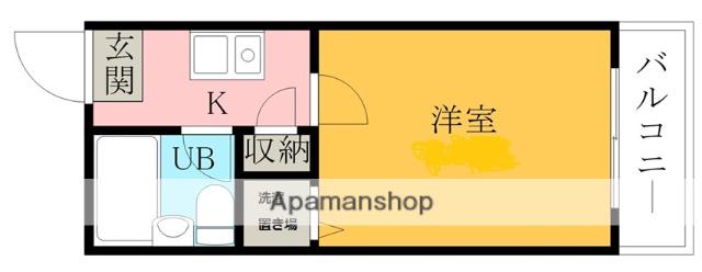 サンパレス21久米田(1K/4階)の間取り写真