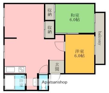 ハイツ・サングレイス(2LDK/1階)の間取り写真