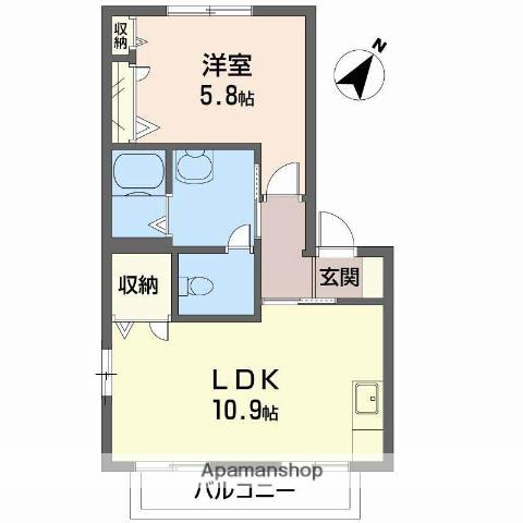 シャトル・ネゴロ(1LDK/1階)の間取り写真