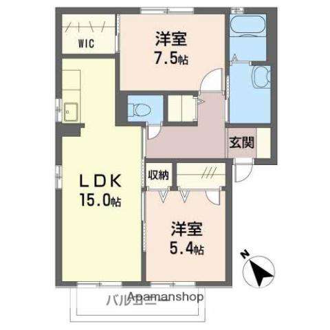 記念石台(2LDK/2階)の間取り写真