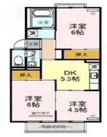サニーグリーン北喜(2LDK/2階)の間取り写真