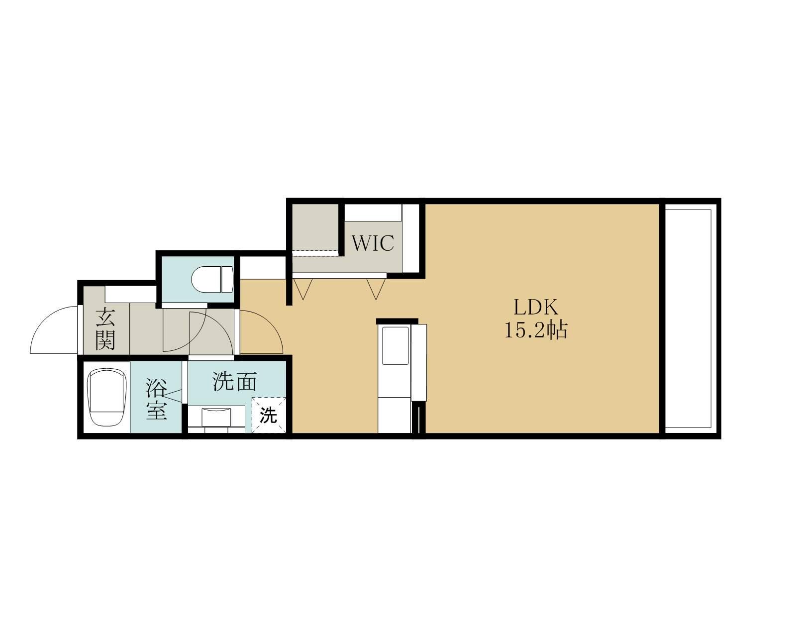 阪和線 下松駅(大阪) 徒歩4分 2階建 築20年(ワンルーム/1階)の間取り写真