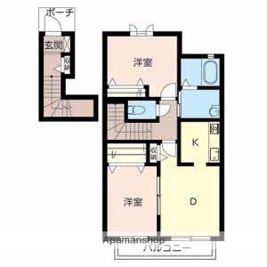 グリーンルーフ(2LDK/2階)の間取り写真