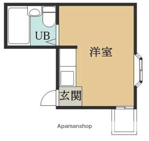 ハイツ中之浜(ワンルーム/4階)の間取り写真