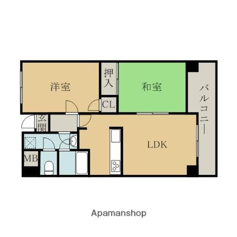 グリーンコートマンション(2LDK/3階)の間取り写真