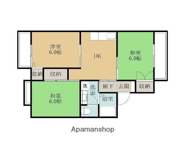 ガーデンパレス宮下(3DK/1階)の間取り写真