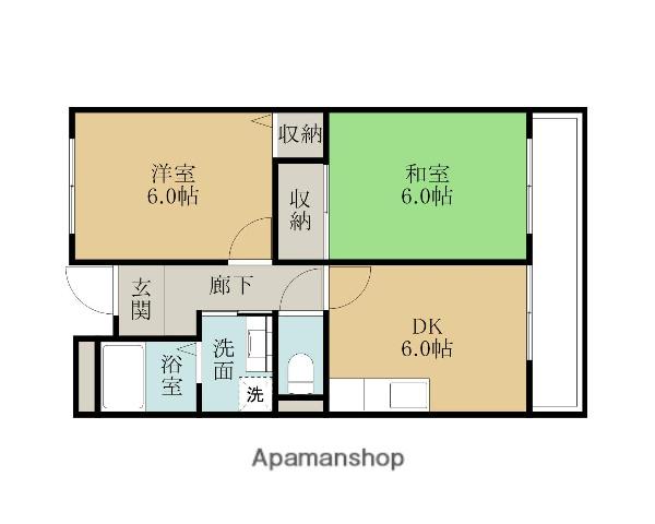 KORLOFF51(2DK/4階)の間取り写真