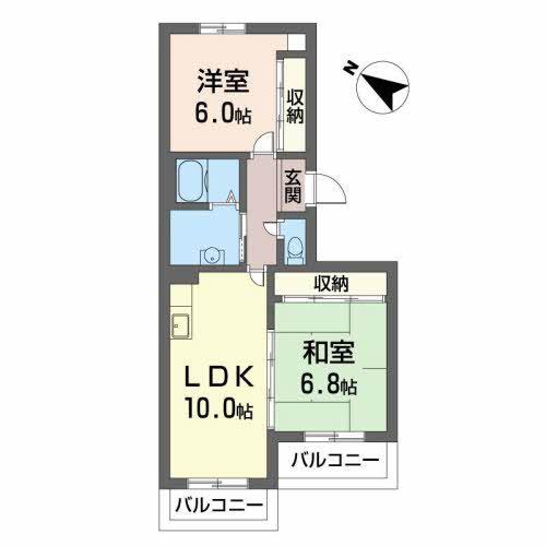 ハイム エミネンス(2LDK/1階)の間取り写真