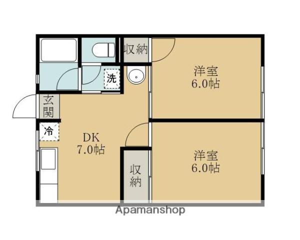 シティハイムなかじま(2DK/2階)の間取り写真
