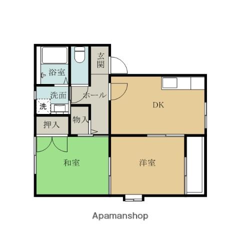 アド・ザックス下松A・B(2DK/2階)の間取り写真