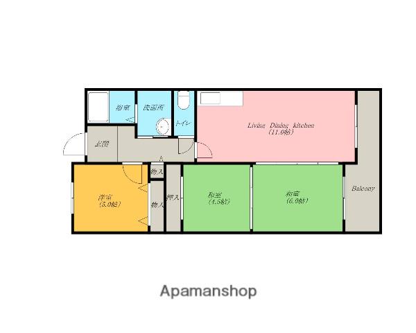 フローラル岸和田(3LDK/7階)の間取り写真