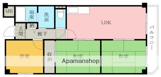 オリーブ上松(3LDK/1階)の間取り写真