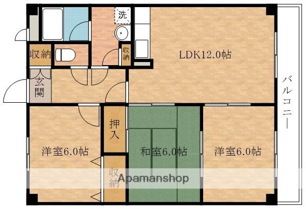ラフォーレ東貝(3LDK/2階)の間取り写真