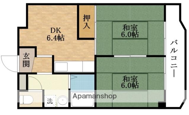 エクセル江坂(2DK/2階)の間取り写真