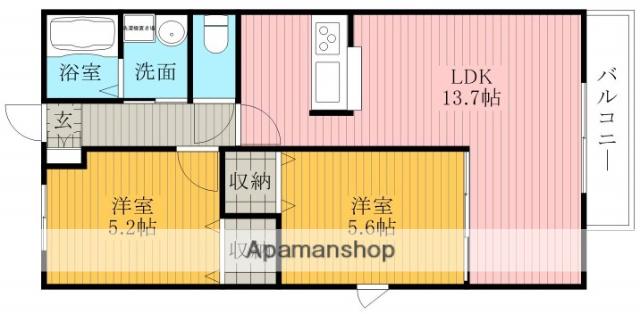 コートボナール(2LDK/2階)の間取り写真