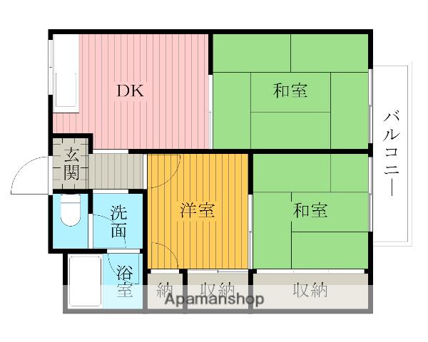 ハイツ古石(3DK/2階)の間取り写真