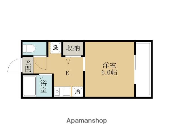 ベルドミール久米田(1K/1階)の間取り写真