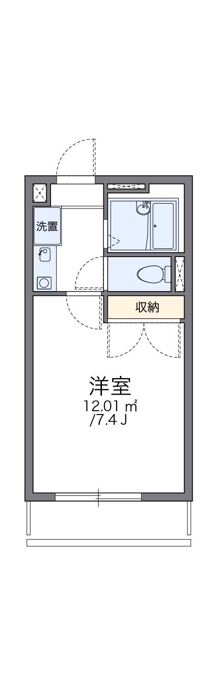 レオパレスクリスタルⅡ(1K/2階)の間取り写真