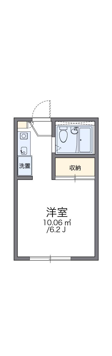 レオパレスサウスRIVERⅡ(1K/1階)の間取り写真