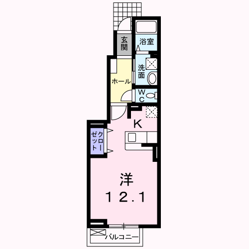 パンプキンキャッスル(1K/1階)の間取り写真