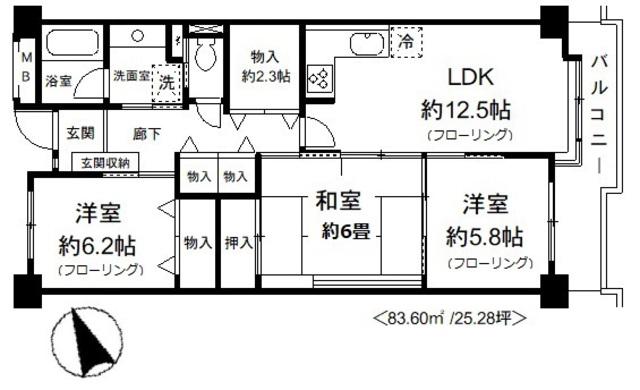 岸和田市土生町7丁目(3SLDK/2階)の間取り写真