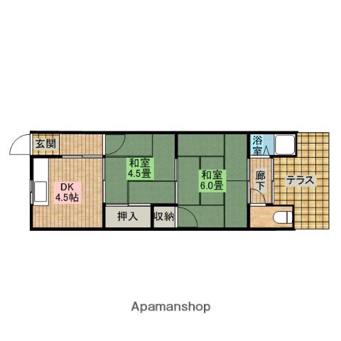 松本マンション(2DK/1階)の間取り写真