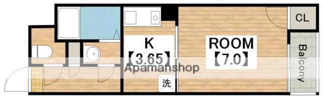 ブレスコート新金岡(1DK/2階)の間取り写真